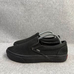 Vans Shoes Womens Size 8 Black Slip On Classic Canvas Skateboard Sneakers 721356